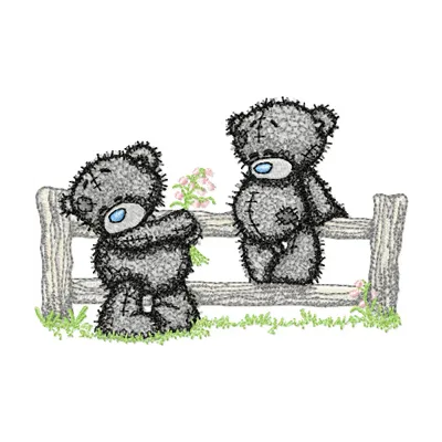 Teddy Bear Romantic embroidery design featuring a cute bear holding a heart, ideal for creating charming stitched motifs.