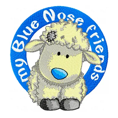Cottonsocks badge embroidery design featuring a charming farm animal motif, perfect for embellishing various fabrics.