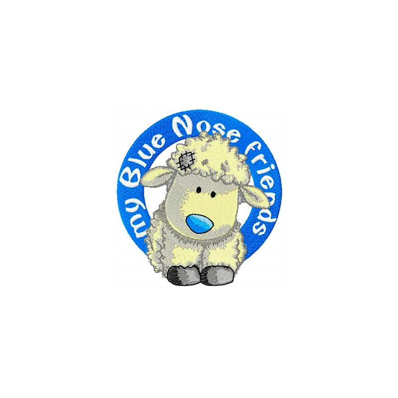Cottonsocks badge embroidery design featuring a charming farm animal motif, perfect for embellishing various fabrics.
