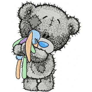 Tiny Teddy bear with toy embroidery design - Embroidery Design