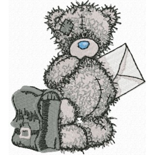Teddy Bear postman embroidery design - Embroidery Design