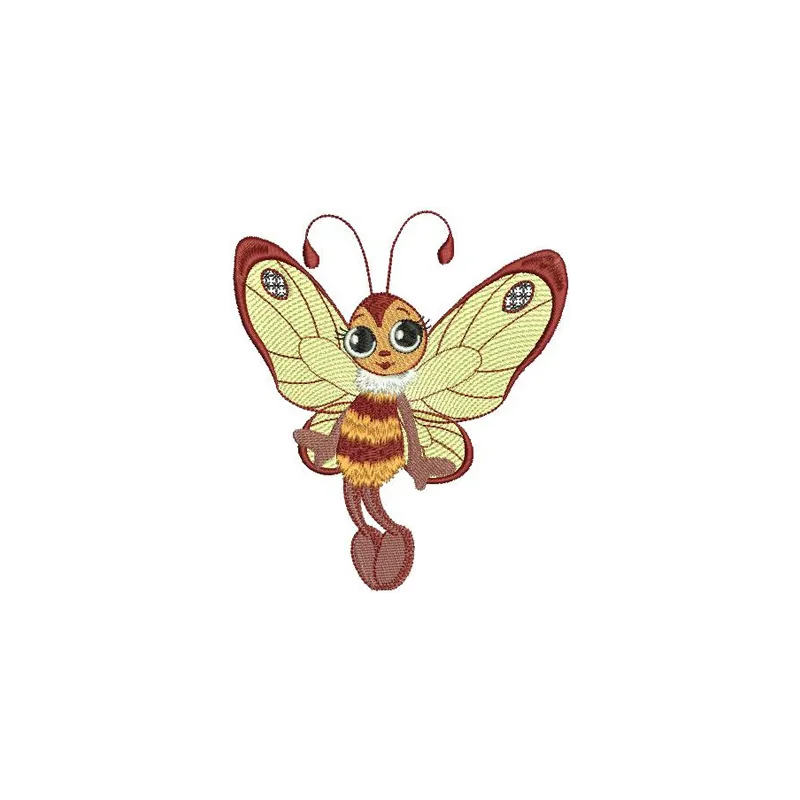 Preview of the Lady Butterfly embroidery design, showcasing intricate stitching patterns perfect for various projects.