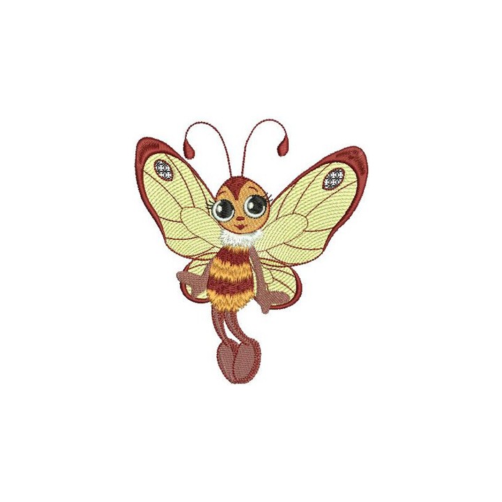 Lady Butterfly embroidery design - Embroidery Design