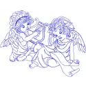 Preview of an Angels embroidery design featuring intricate stitched motifs for various projects.