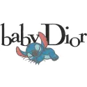 Preview of Stitch Baby Dior embroidery design featuring stylish baby fashion elements.