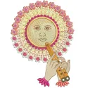 Sun 2 embroidery design showcasing a vibrant sun motif, perfect for adding warmth to various fabric projects.