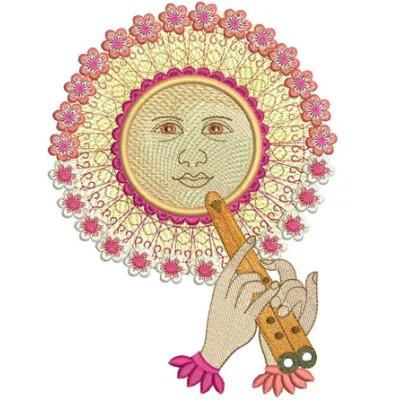 Sun 2 embroidery design showcasing a vibrant sun motif, perfect for adding warmth to various fabric projects.