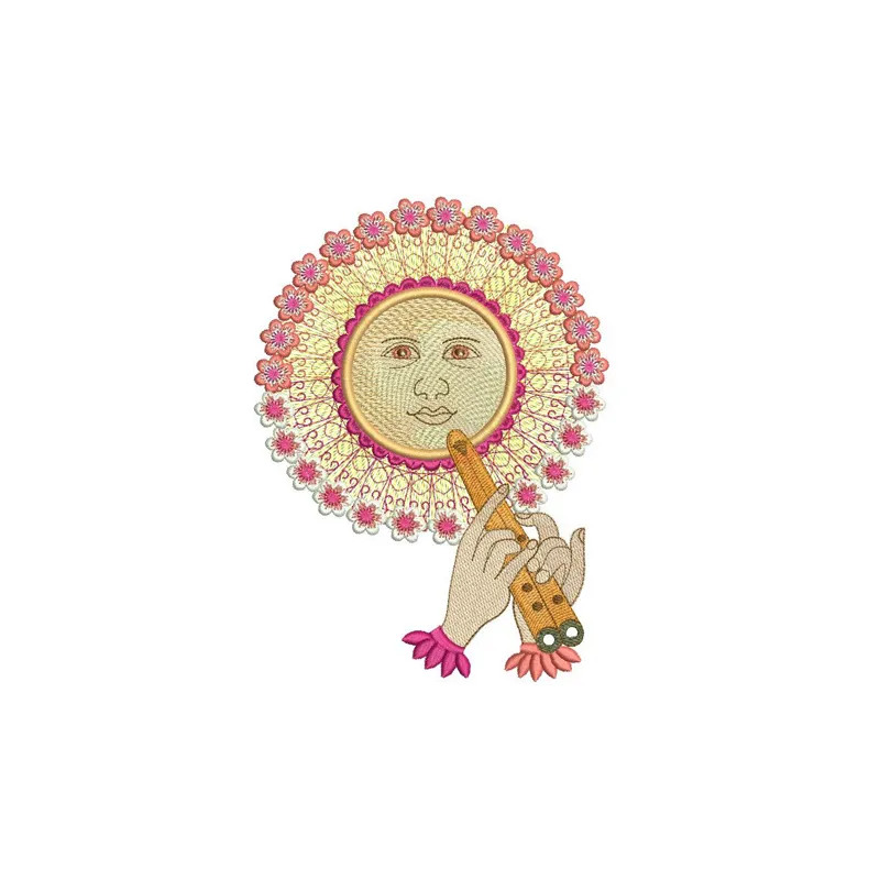 Sun 2 embroidery design showcasing a vibrant sun motif, perfect for adding warmth to various fabric projects.