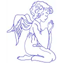 Preview of the Little Angel 2 embroidery design, showcasing a delicate angel motif for creative projects.