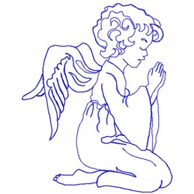Preview of the Little Angel 2 embroidery design, showcasing a delicate angel motif for creative projects.