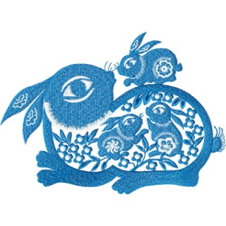 Cute family of rabbits embroidery design - Embroidery Design