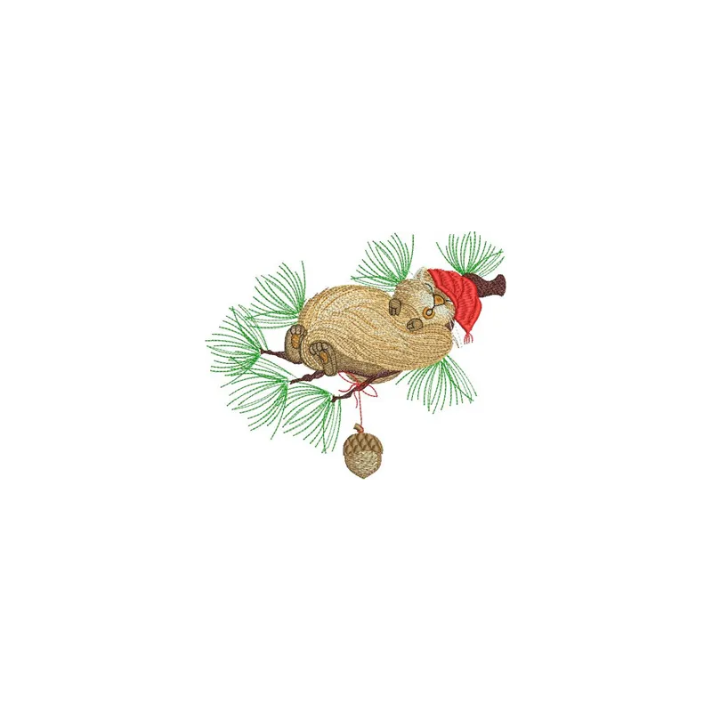 Preview of the Christmas dream embroidery design featuring a whimsical cat motif, perfect for festive projects.