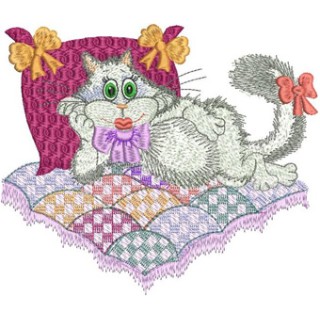 Glamour kitty embroidery design - Embroidery Design