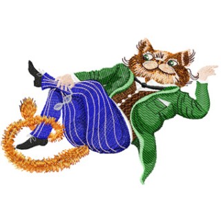 Glamour cat embroidery design - Embroidery Design