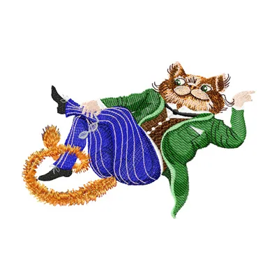 Glamour cat embroidery design showcasing a stylish feline motif, ideal for stitched creations on t-shirts and bags.
