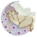 Preview of Sleeping Angel embroidery design featuring a serene angelic figure, perfect for various fabric projects.