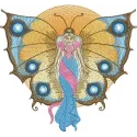 Preview of Butterfly Angel embroidery design from the Fantastic World collection, showcasing delicate stitched motifs.