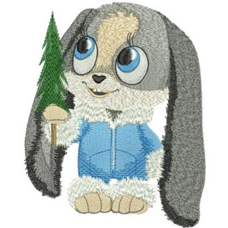 Christmas Bunny embroidery design - Embroidery Design