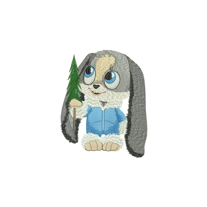 Preview of Christmas Bunny embroidery design featuring a cute bunny with festive elements, perfect for holiday projects.