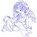 Elf 2 embroidery design showcasing a whimsical angel motif, perfect for festive stitching projects.