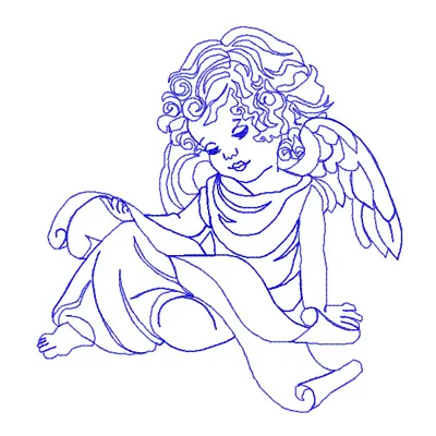 Elf 2 embroidery design showcasing a whimsical angel motif, perfect for festive stitching projects.