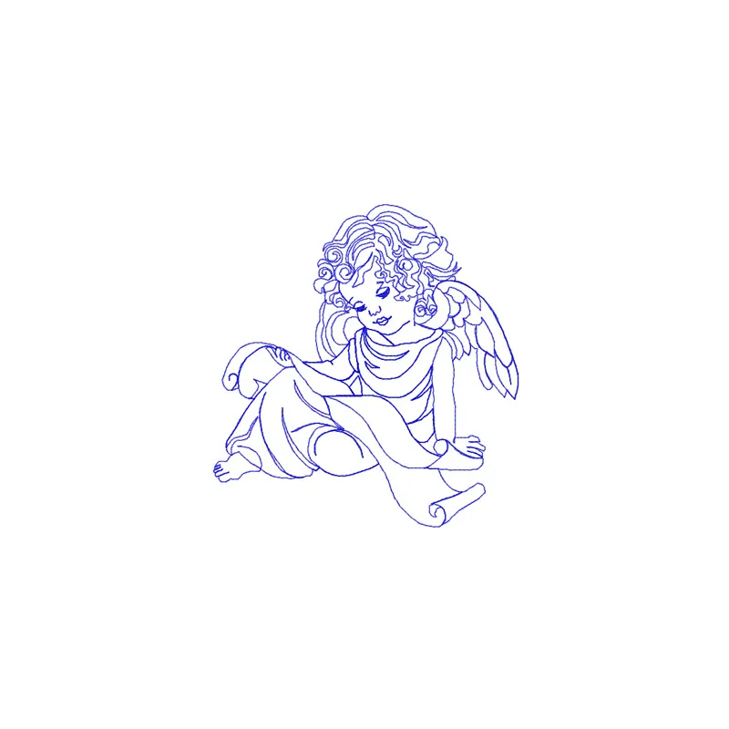 Elf 2 embroidery design showcasing a whimsical angel motif, perfect for festive stitching projects.