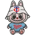 Preview of Labubu Minnesota Twins embroidery design showcasing vibrant colors and detailed stitching.