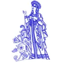 Aurora embroidery design preview showcasing a vibrant, magical scene from the Fantastic World collection.