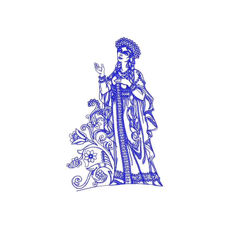 Aurora embroidery design preview showcasing a vibrant, magical scene from the Fantastic World collection.