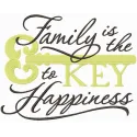Preview of the 'Family is the Key to Happiness' embroidery design featuring a heartwarming quote for stitching on gifts.