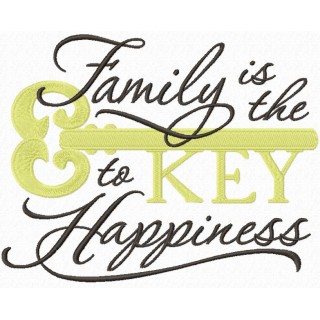 Family is the Key to happiness embroidery design - Embroidery Design