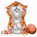 Preview of a cat not happy embroidery design featuring a frowning feline, ideal for stitching on various fabric items.