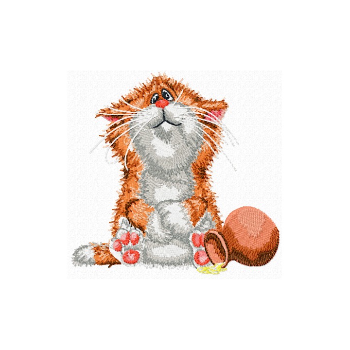 Cat not happy embroidery design - Embroidery Design