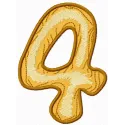 Wooden number four embroidery design showcasing a creative pattern for personalized projects.