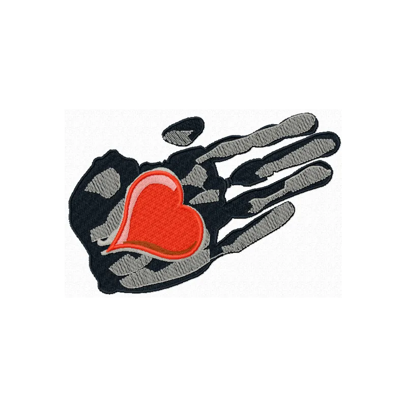 Heart in the palm of your hand embroidery design showcasing a heartfelt motif for holiday stitching projects.