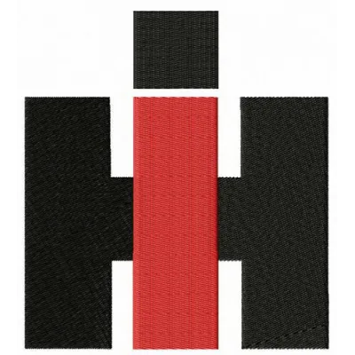 International Harvester alternative logo embroidery design preview showcasing unique stitching patterns for apparel.