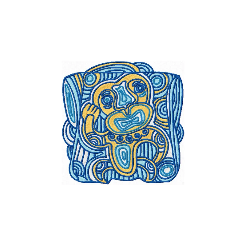 Newborn embroidery design showcasing intricate motifs inspired by the Legends of South Pacific collection.