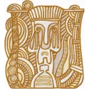 Preview of totem embroidery design from the Legends of South Pacific collection, showcasing intricate stitching patterns.