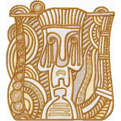 Preview of totem embroidery design from the Legends of South Pacific collection, showcasing intricate stitching patterns.