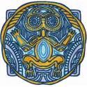 Totem embryo embroidery design from Legends of South Pacific collection, showcasing intricate stitching patterns.