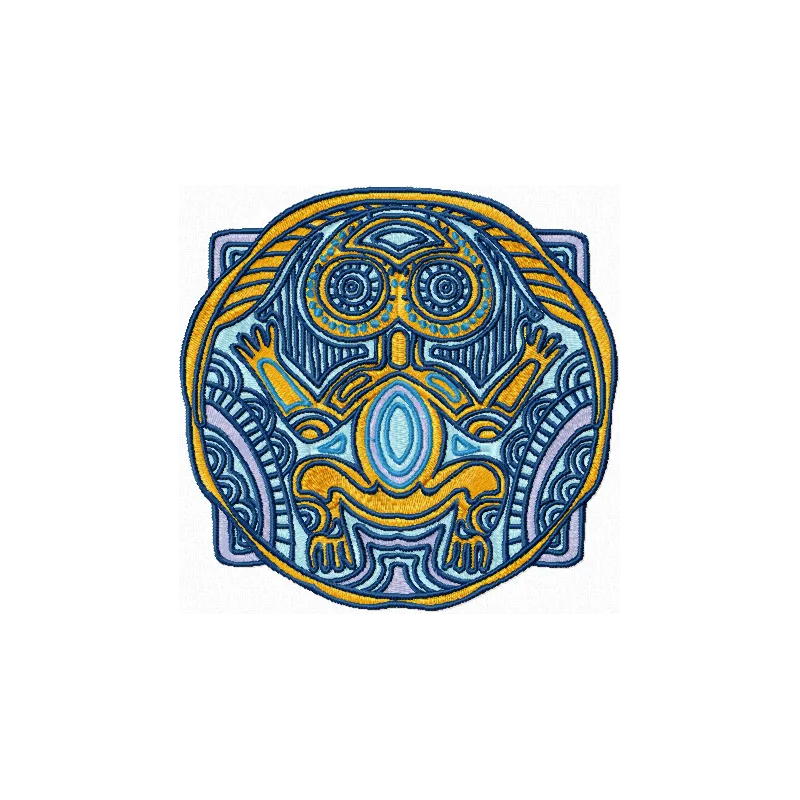 Totem embryo embroidery design from Legends of South Pacific collection, showcasing intricate stitching patterns.