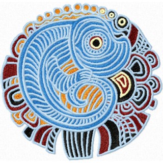 Lizard in a hole embroidery design - Embroidery Design