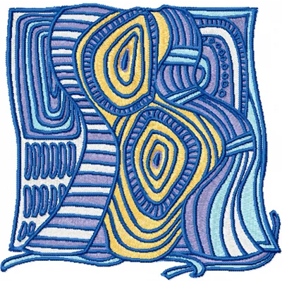 Preview of the Legends of South Pacific Shell embroidery design for stitching on garments and accessories.