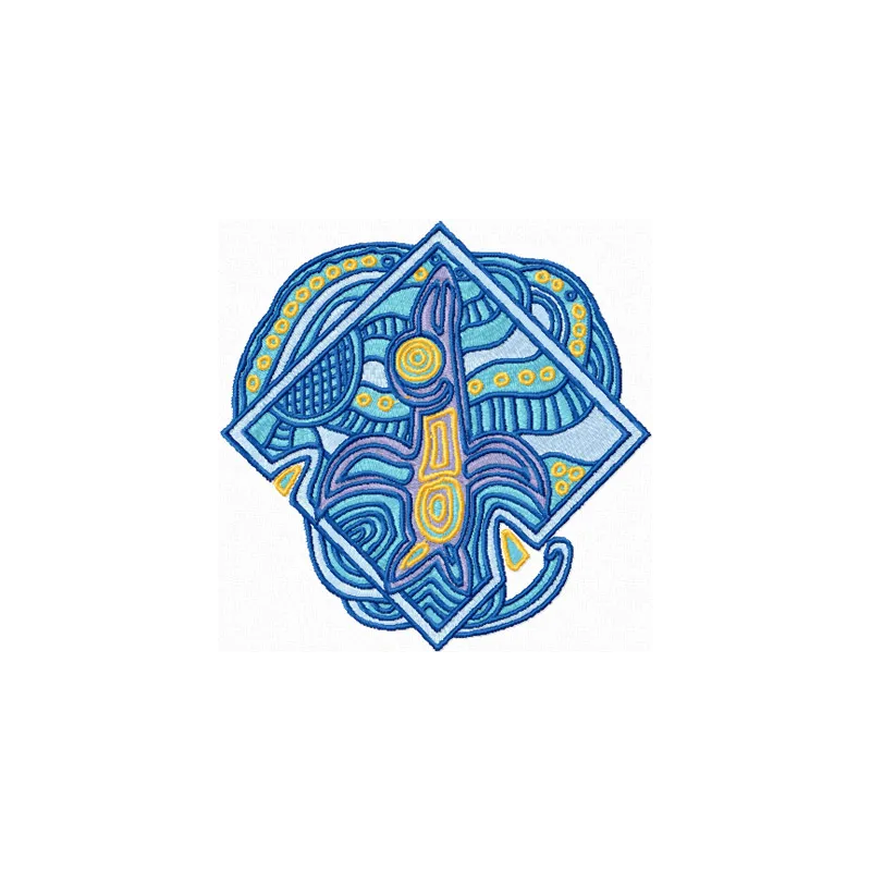 Bird in the sky embroidery design showcasing a whimsical motif from the Legends of South Pacific collection.