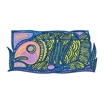 Big Fish embroidery design from the Legends of South Pacific collection, showcasing vibrant stitching patterns.