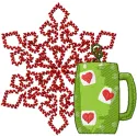 Preview of the Christmas Tea embroidery design featuring festive elements for holiday stitching projects.