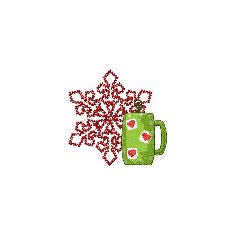 Preview of the Christmas Tea embroidery design featuring festive elements for holiday stitching projects.