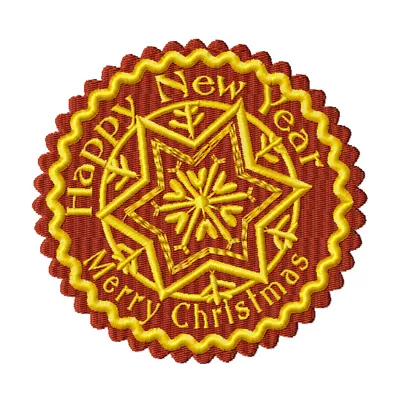 Preview of Christmas Snowflake Label embroidery design featuring intricate snowflake motifs suitable for holiday projects.