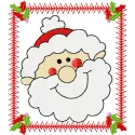 Preview of Santa Happy face embroidery design featuring a cheerful Santa Claus, ideal for festive projects.
