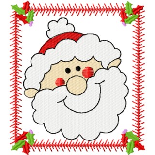 Santa Happy face embroidery design - Embroidery Design